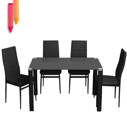 Dinning Table Pirlo And Ann Black 5 Pieces/5676