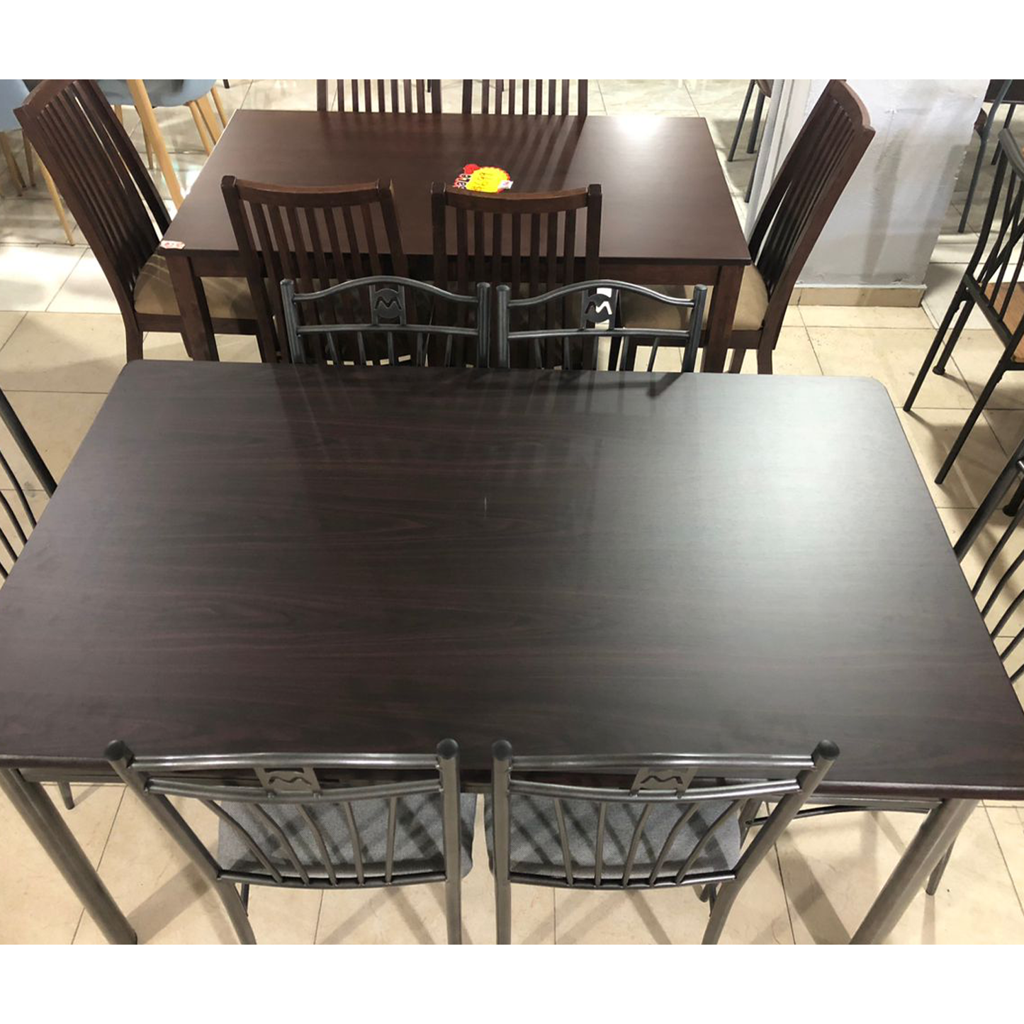 Dining Table Brwon Gray chair 7 pcs/8290