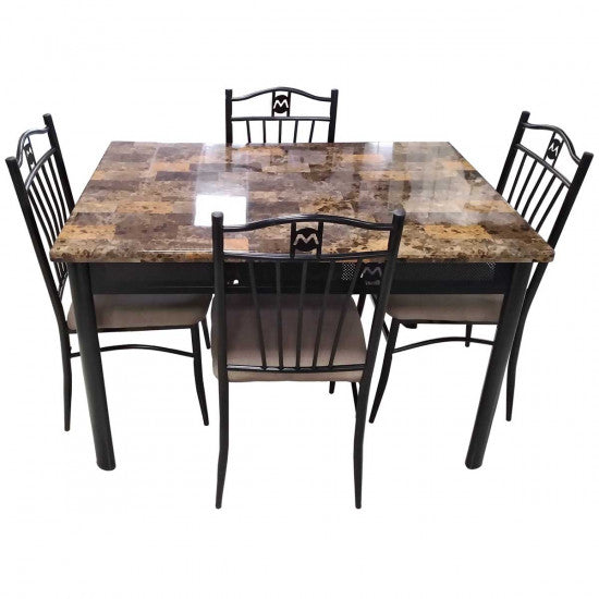 Daniels - Dining Set 5 Pieces (1Table + 4 Chairs) Black