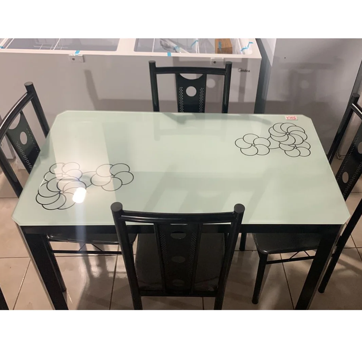 Dining Table Green Glass 4 Place/8102