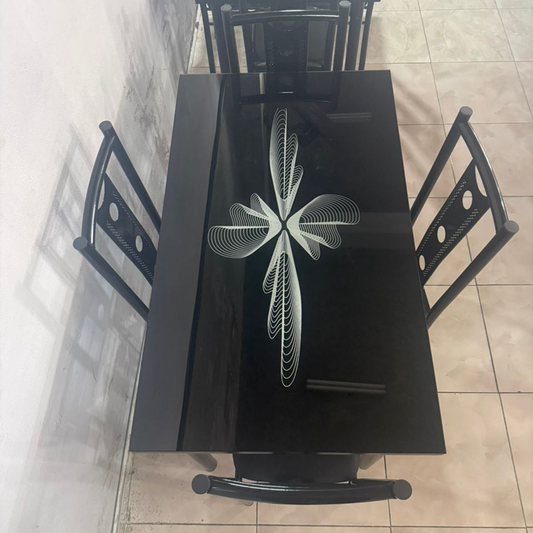 Dining Table Black 5 Pieces/8584