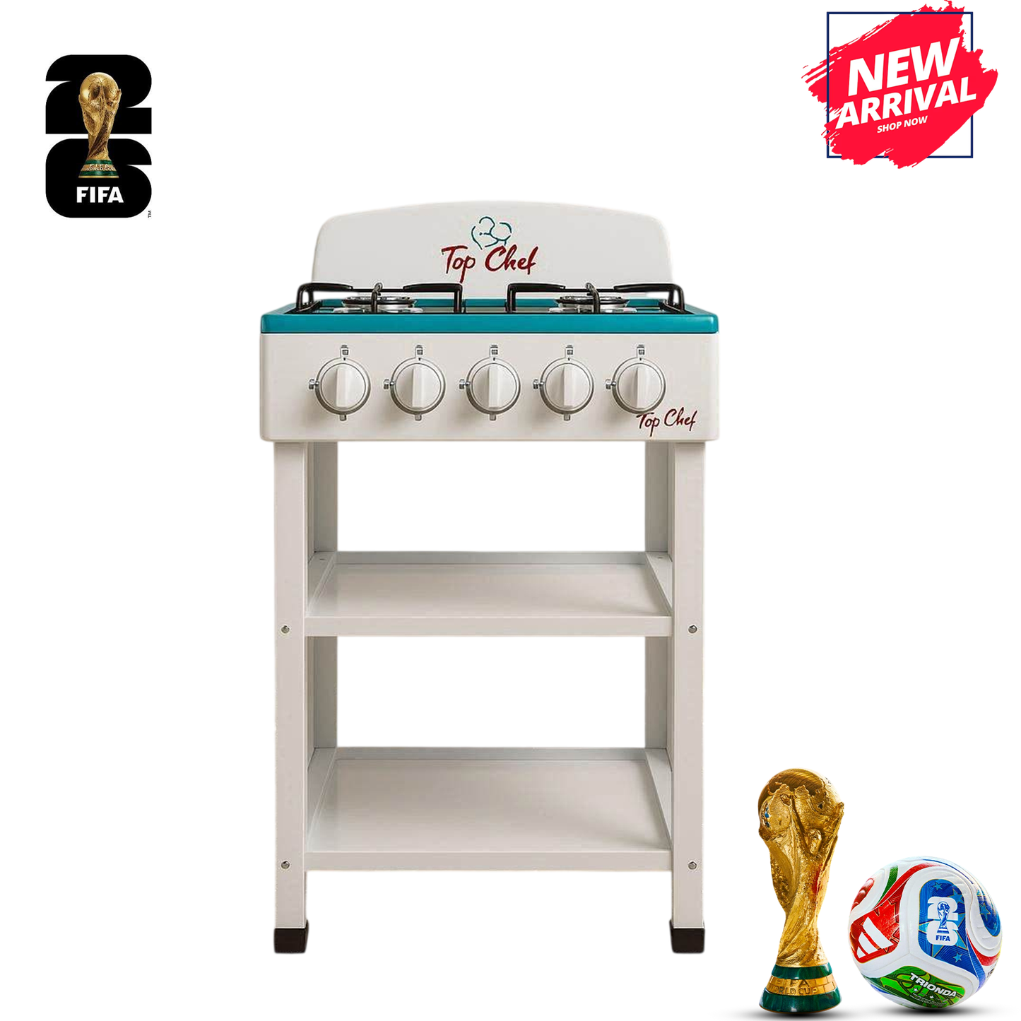 Top Chef Stove 4 Burners White /8672
