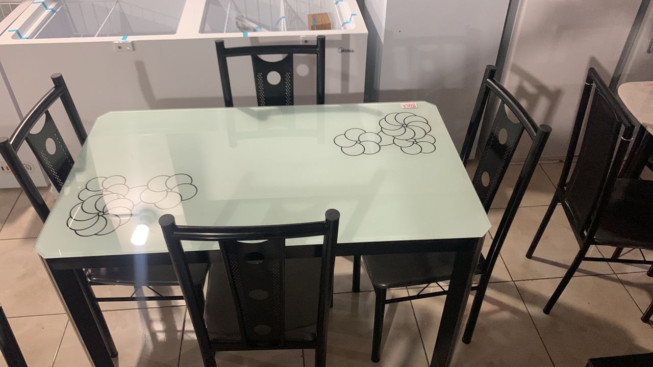 Dining Table Green Glass 4 Place/8102
